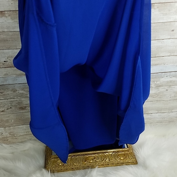 NWT, Roz & Ali, Electric blue dress with tucks, Length 40 Inches, Sz 14 - Picture 12 of 16